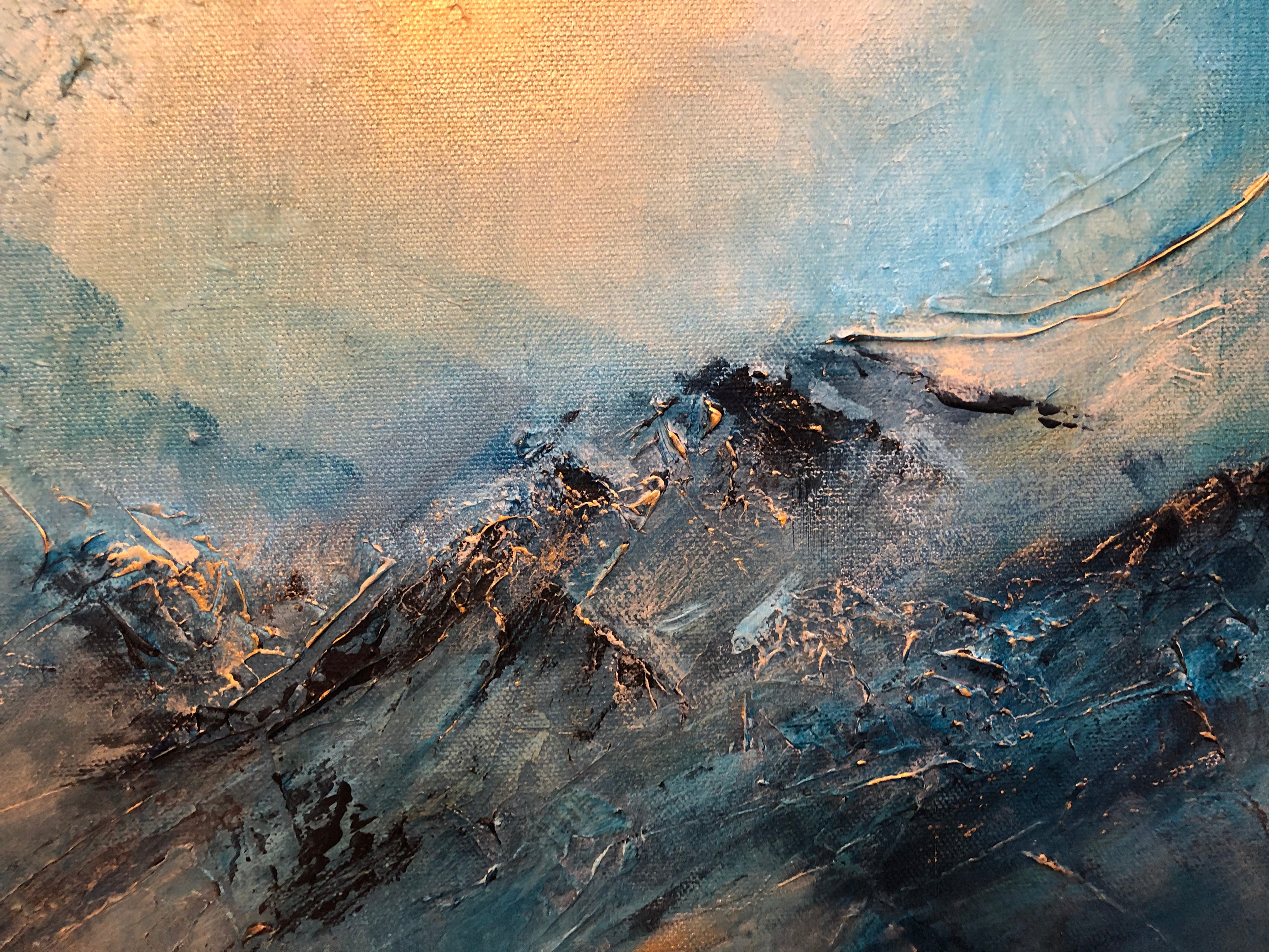 Twilight Mountains -  Semi-Abstract Acrylic Painting